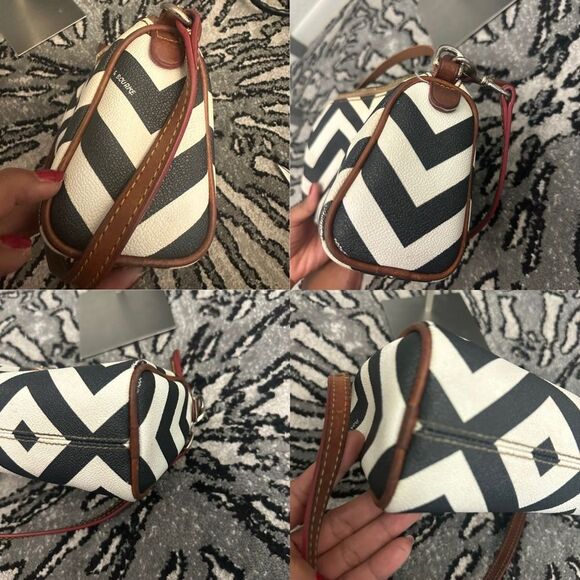 2 DOONEY & BOURKE Chevron Black and White Tote & small bag - Picture 15 of 16